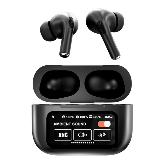 A9 Pro ANC ENC Black Wireless Earbuds Touch Control